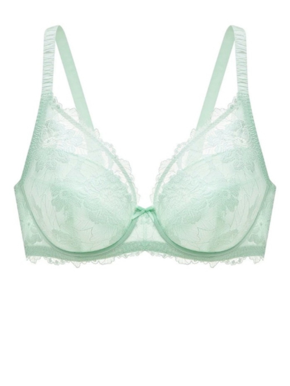Understance Annette FlexWire Padded Plunge Lace Bra Aqua 40D